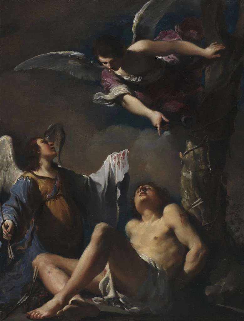 Giovanni Francesco Barbieri, il Guercino - San Sebastiano assistito da due angeli, Fitzwilliam Museum, University of Cambridge